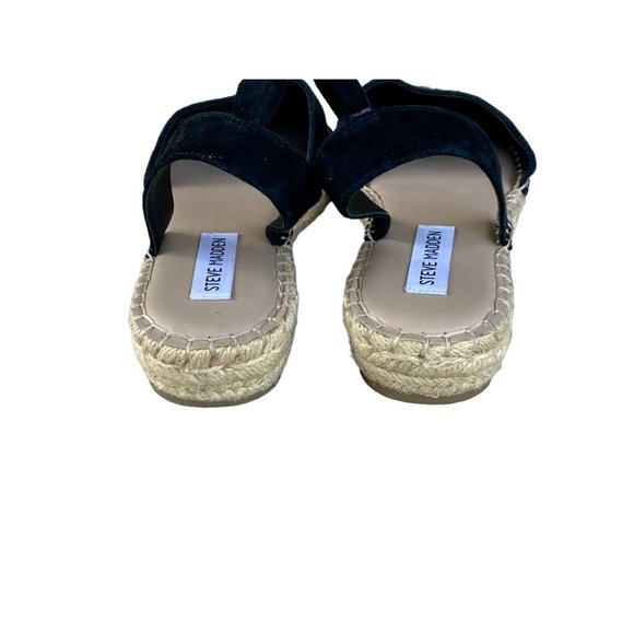 Steve Madden women's Lesko Espadrille flat size 10 black suede - Picture 4 of 6
